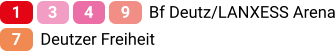 Bf Deutz/LANXESS Arena 9 4 3 1 7 Deutzer Freiheit